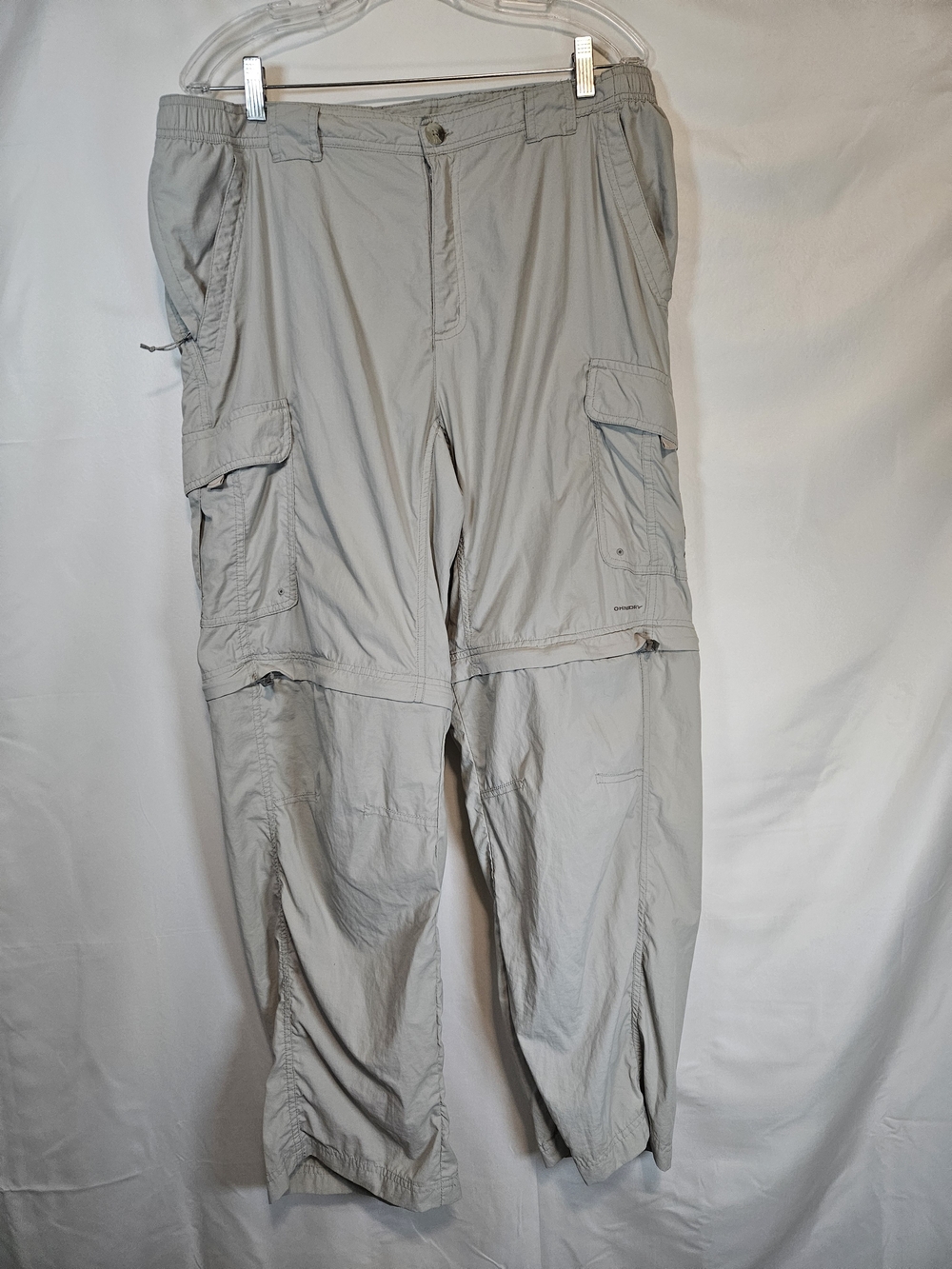Titanium Men's Light Gray Convertible Cargo Pants with Zip-Off Legs
